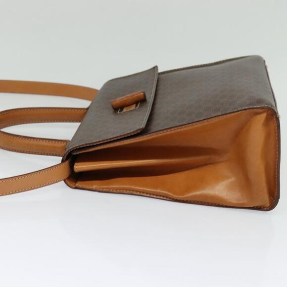 CELINE Macadam Canvas Hand Bag Pvc Leather Brown Gold - Picture 4 of 13